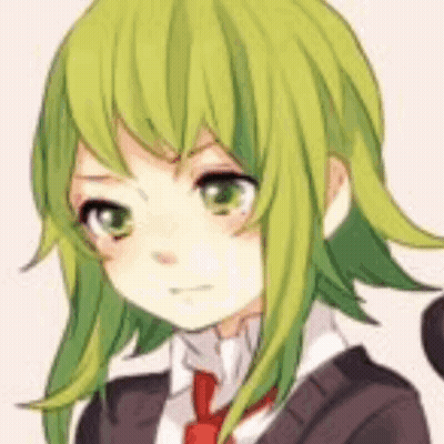 Girl With Green Hair and Red Tie in Suit