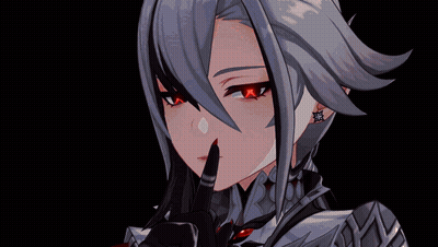Girl With Green Hair And Triangle On Chest GIF