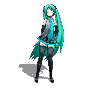 Girl With Green Hair Dancing Sticker