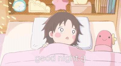 Girl With Green Hair Saying Goodnight GIF