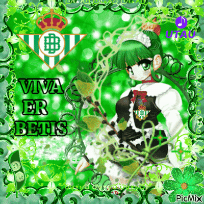 Girl With Green Hair Saying Viva Er Betis GIF
