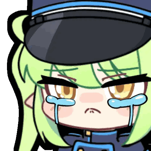 Girl With Green Hair Wearing Hat Sticker