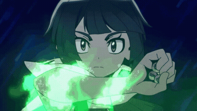 Girl With Green Light From Mouth GIF