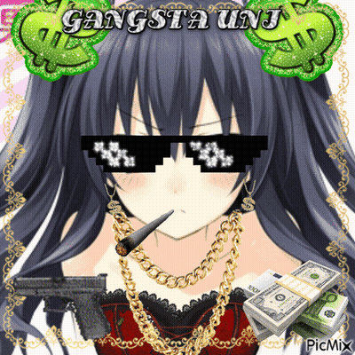Girl With Gun And Stack Of Money Gangsta Uni GIF