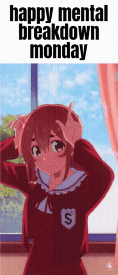 Girl With Happy Mental Breakdown Monday GIF