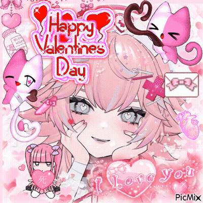 Girl With Happy Valentine's Day GIF