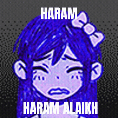 Girl With Haram Written Above GIF
