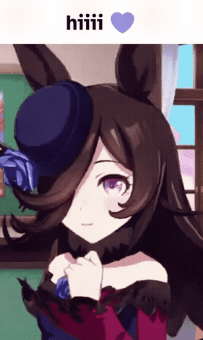 Girl With Hat And Heart Saying Hiiii GIF