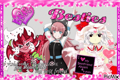 Girl With Headphones And Besties Sign GIF