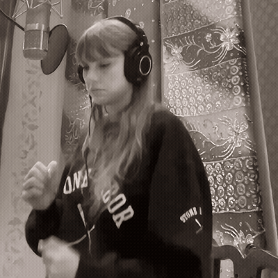 Girl With Headphones And Bob Sweatshirt GIF