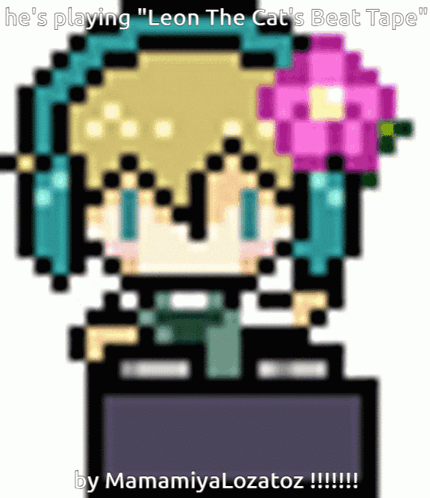 Girl With Headphones And Flower GIF