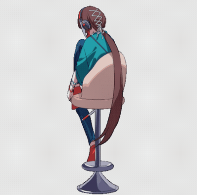 Girl With Headphones Looking At Phone GIF