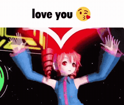 Girl With Heart Saying Love You GIF