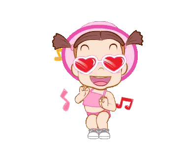 Girl With Heart Sunglasses And Headphones Sticker