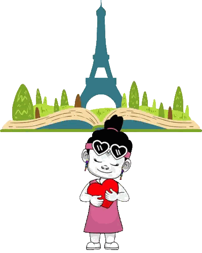 Girl With Heart Sunglasses Eiffel Tower Sticker