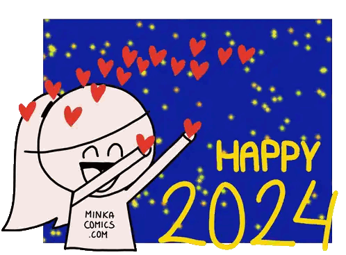 Girl With Hearts And Happy 2024 Sticker