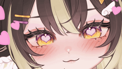 Girl With Hearts Around Eyes GIF