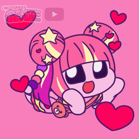Girl With Hearts Around Her And Name Christopher's GIF