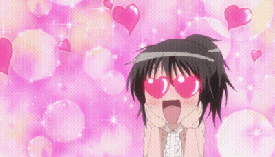 Girl With Hearts In Her Eyes GIF