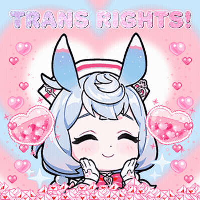 Girl With Hearts Saying Trans Rights GIF