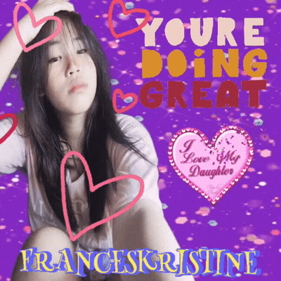 Girl With Hearts Saying You're Doing Great GIF