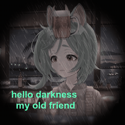 Girl With Hello Darkness My Old Friend GIF