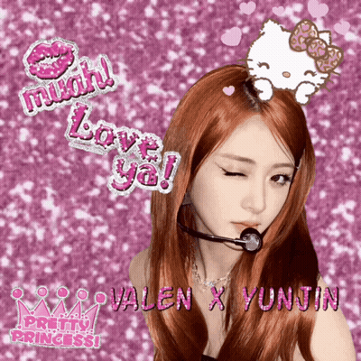 Girl With Hello Kitty On Head Saying Pretty Princess GIF