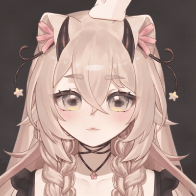 Girl With Horns And Braids Close Up GIF