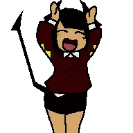 Girl With Horns And Tail Pixel Art Sticker