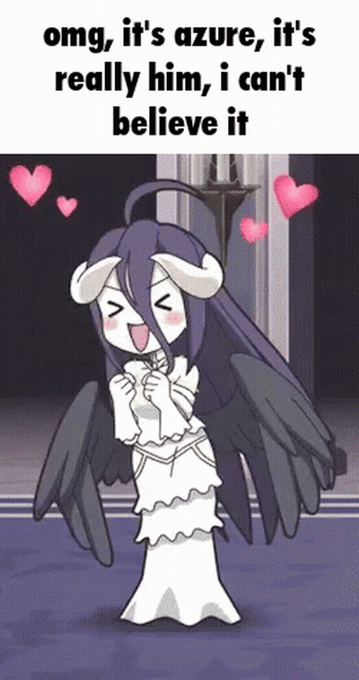 Girl With Horns And Wings Saying OMG It's Azure GIF