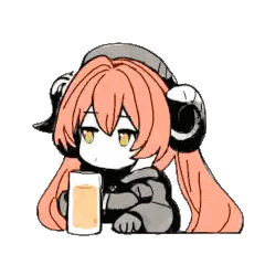 Girl With Horns Holding Beer Sticker