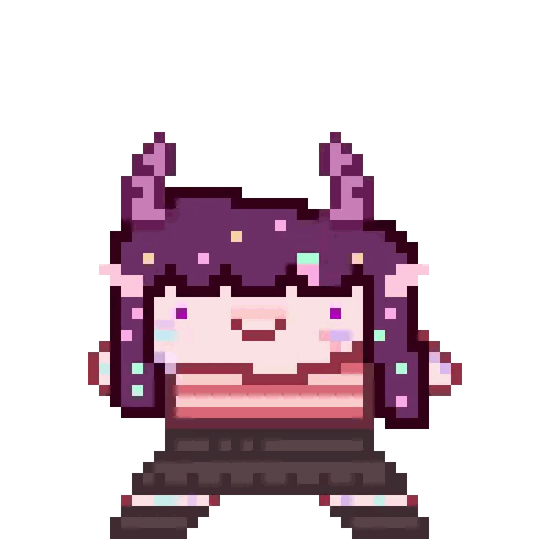 Girl With Horns Pixel Art Sticker