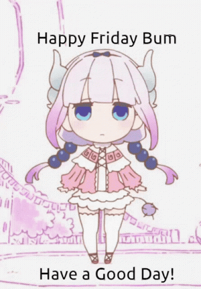 Girl With Horns Saying Happy Friday Bum GIF