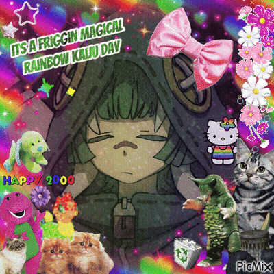 Girl With It's A Friggin Magical Rainbow Kaliu Day Happy 2000 GIF