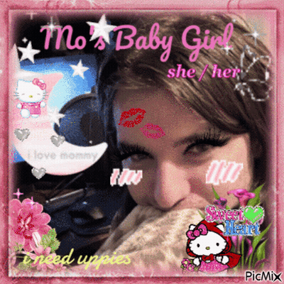 Girl With Kiss On Face Mo's Baby Girl She/Her GIF