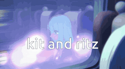 Girl With Kit And Ritz GIF