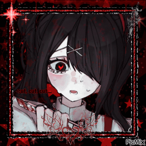 Girl With Knife Saying Cut Cut Cut GIF
