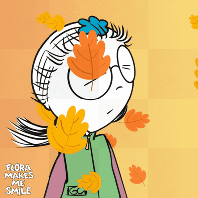 Girl With Leaves Smiling Flora GIF