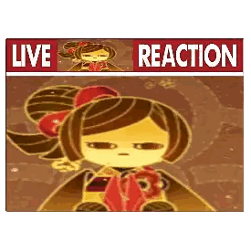 Girl With Live Reaction Text Sticker
