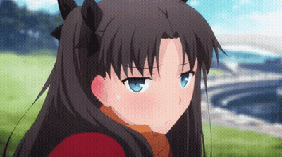 Girl With Long Black Hair And Blue Eyes In Red Shirt GIF