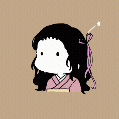 Girl With Long Black Hair And Pink Bow GIF
