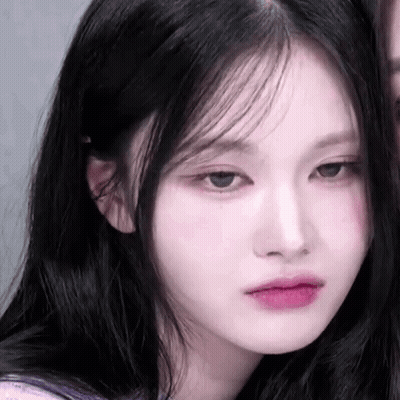 Girl With Long Black Hair And Pink Lipstick GIF
