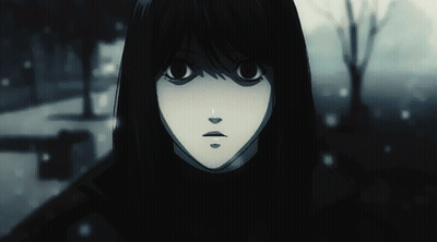 Girl With Long Black Hair And White Face GIF