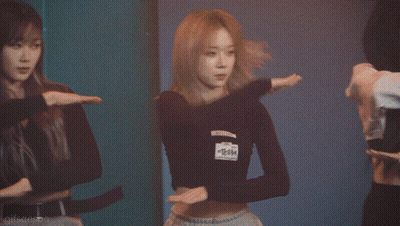Girl With Long Black Hair Dancing In Front Of Blue Wall GIFSAESPA GIF