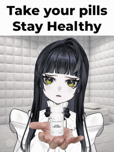 Girl With Long Black Hair Holding Lithium Carbonate GIF