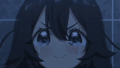 Girl With Long Black Hair In Front Of Chinese Characters GIF