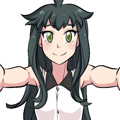 Girl With Long Black Hair Sticker
