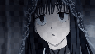 Girl With Long Black Hair Making A Face GIF