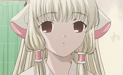 Girl With Long Blonde Hair And Pink Ears GIF