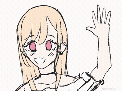 Girl With Long Blonde Hair And Red Eyes GIF